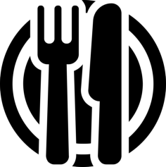 Dish Knife And Fork Sketch Style Svg Vector, Free Vectors File